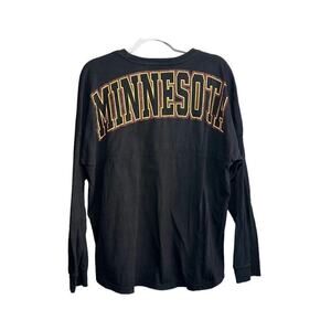 Minnesota Golden Gopher's Spellout Tee SZ‎ L Black Maroon Long Sleeve Football